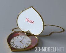 3d-модель Золотые часы-кулон с фотографией внутри