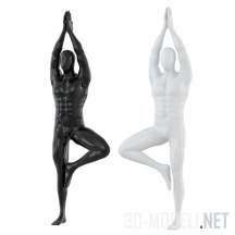 3d-модель Мужской манекен в позе йоги