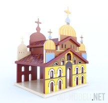 3d-модель Деревянная кормушка в форме собора