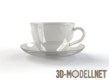 3d-модель Стеклянная чашка с блюдцем