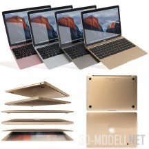 3d-модель MacBook в вариантах цвета корпуса