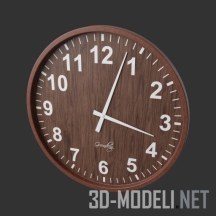 3d-модель Часы с деревянным циферблатом
