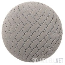 Текстура (материал): Фигурная тротуарная плитка из бетона 02