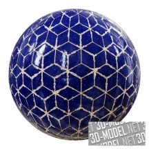 Текстура (материал): Темно-синяя плитка с треугольным узором 62-97