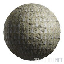 Текстура (материал): Темная керамическая черепица со мхом