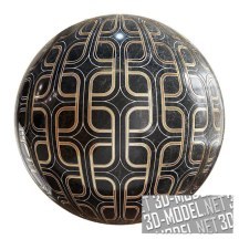 Текстура (материал): Черная с золотом плитка Арт-Деко 64-65