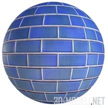 Текстура (материал): Ккирпичная стена синего цвета