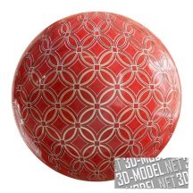 Текстура (материал): Красная с золотом плитка Арт-Деко 64 67 4K