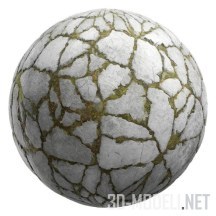 Текстура (материал): Большой грубый камень со мхом 19-05