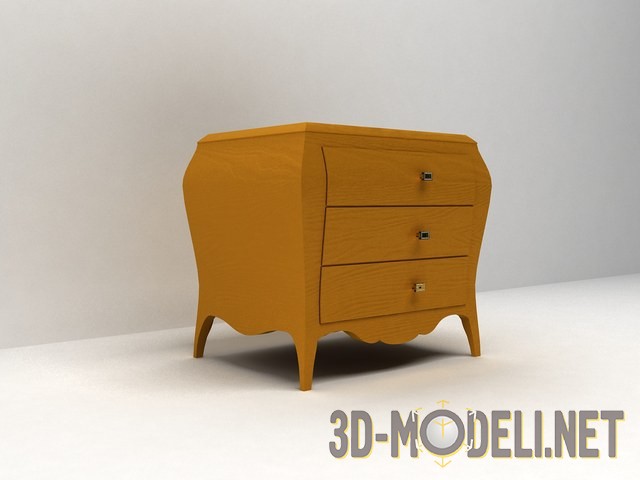 3D модель набор мебели для интерьера - комод