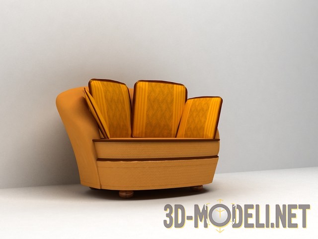 3D модель набор мебели для интерьера - кресло