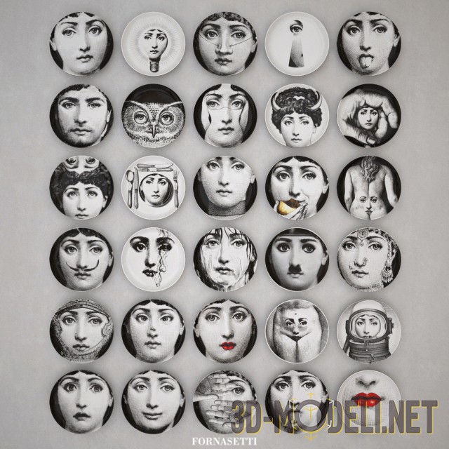 3D модель – Тарелки Fabulous Piero Fornasetti – настенный декор