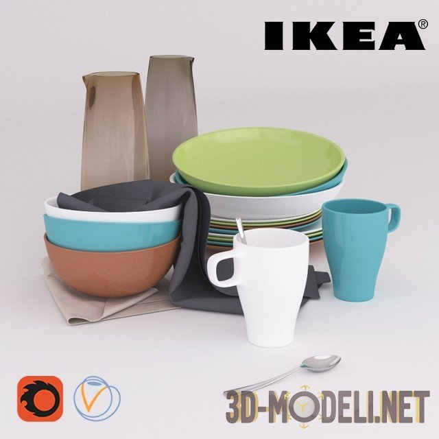 3D модель – Набор посуды от IKEA