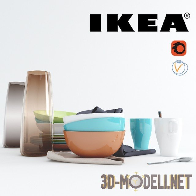 3D модель – Набор посуды от IKEA