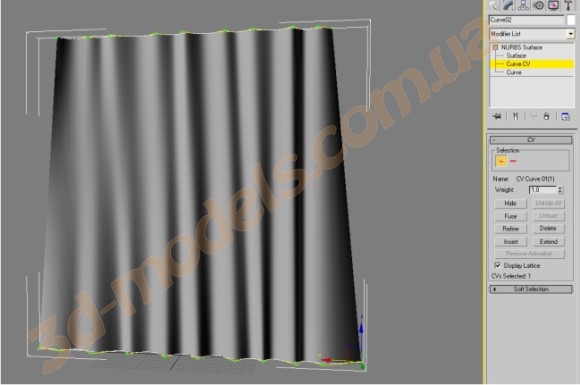 Моделирование шторы в 3ds Max с помощью NURBS