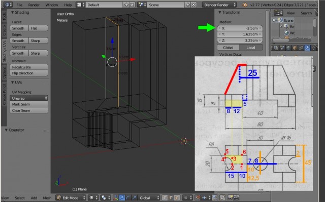 Blender: точное построение 3d модели по заданным параметрам с их измерением