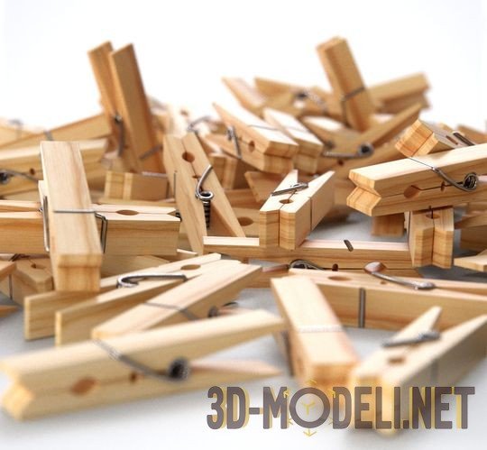 3D модель – Деревянные прищепки