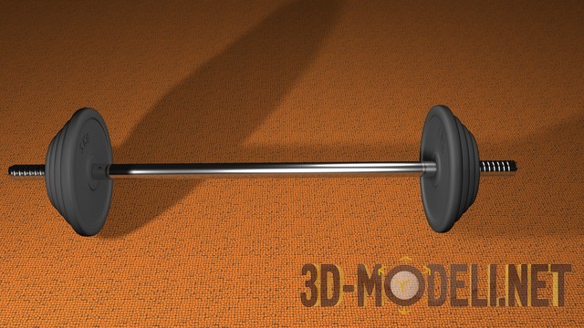 3D модель – Штанга с блинами
