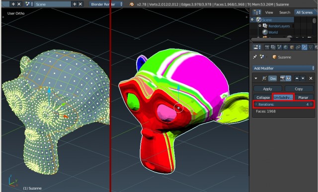Blender 3D – уменьшение полигонов модификатором «Decimate»