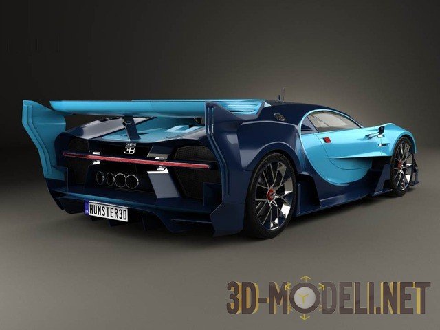 3D-модель суперкар Bugatti Vision Gran Turismo Concept 2015 вид 2