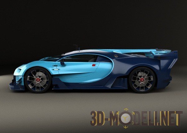 3D-модель суперкар Bugatti Vision Gran Turismo Concept 2015 вид 3