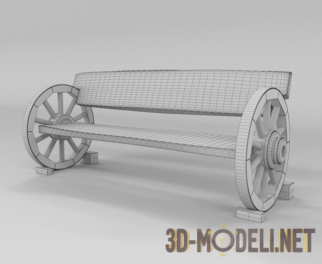 Скамейка на колесах от телеги