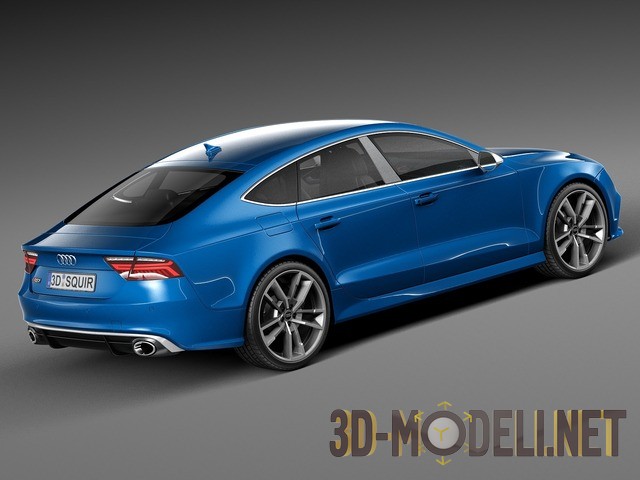 3d-модель Автомобиль Audi RS7 Sportback performance 2016 вид сзади
