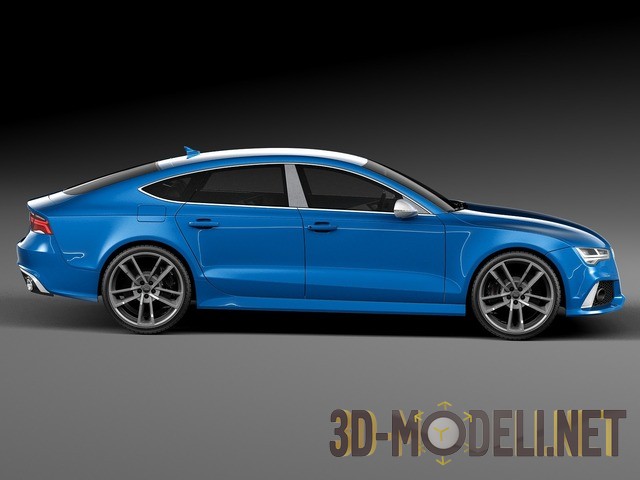 3d-модель Автомобиль Audi RS7 Sportback performance 2016 вид сбоку
