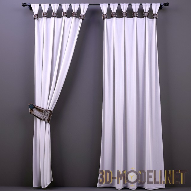 Нежные шторы на подвязках