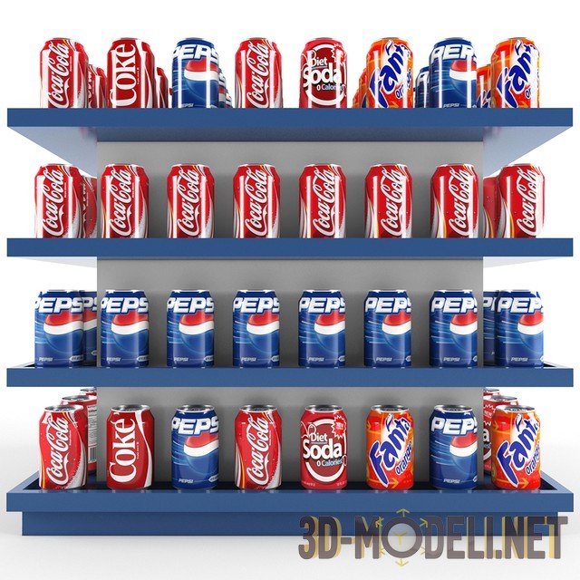 3D модель – Современные напитки в жестяных банках