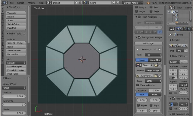 Простой способ моделирования бриллианта в Blender