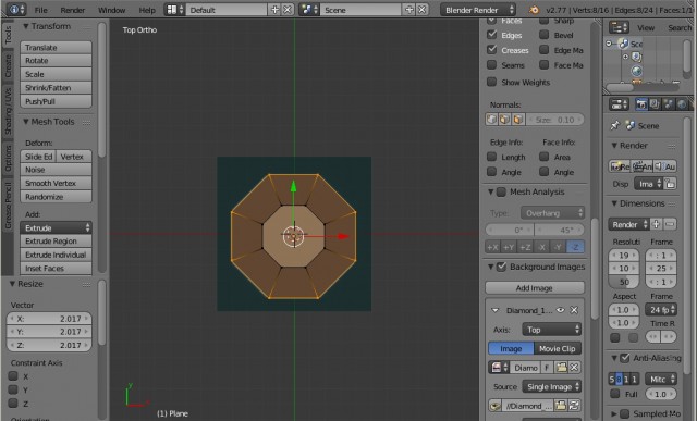 Простой способ моделирования бриллианта в Blender