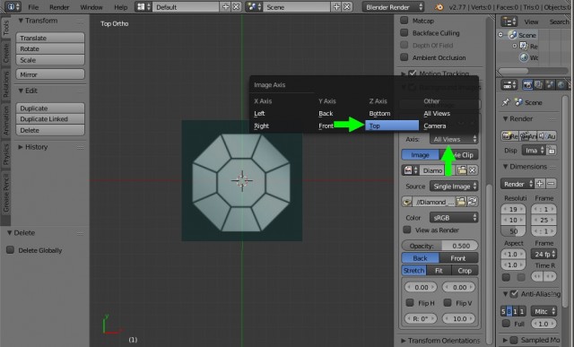 Простой способ моделирования бриллианта в Blender