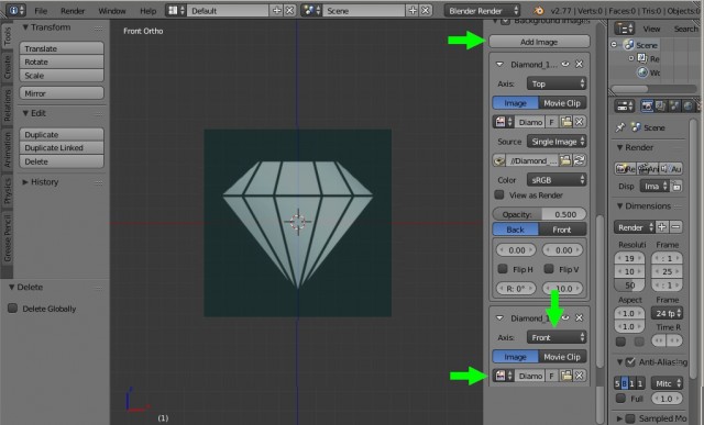 Простой способ моделирования бриллианта в Blender