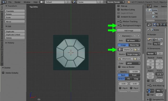 Простой способ моделирования бриллианта в Blender