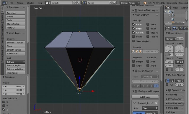 Простой способ моделирования бриллианта в Blender