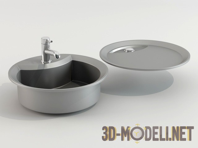 3D модель –  мойка из нержавеющей стали