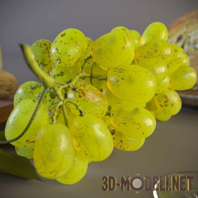 3D модель – Натюрморт с сыром Dorblu