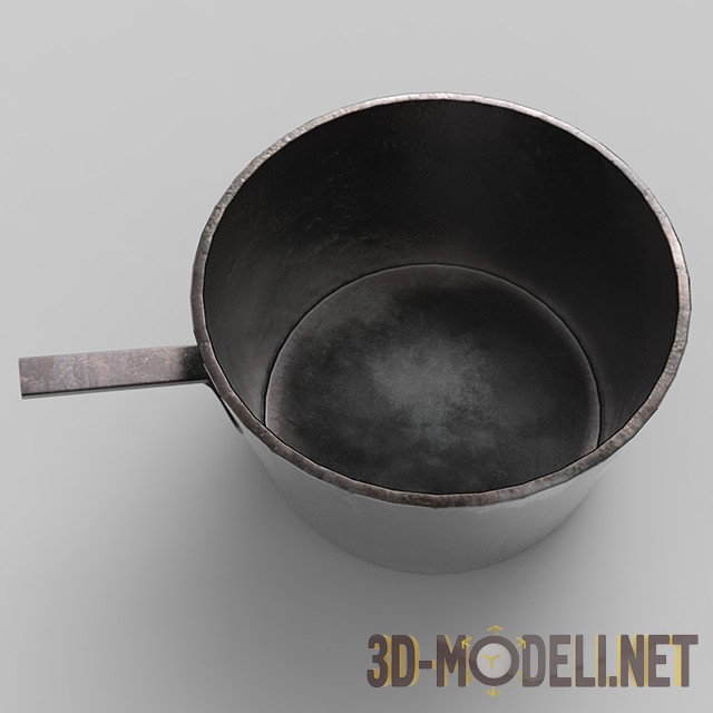 3D модель – Старая кастрюля с ручкой