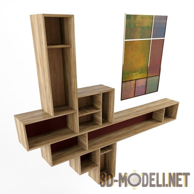 3D модель – Система полок для современного помещения