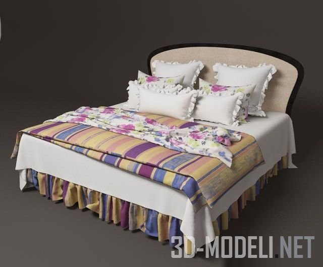 3D модель –  с постельным бельем в стиле Прованс