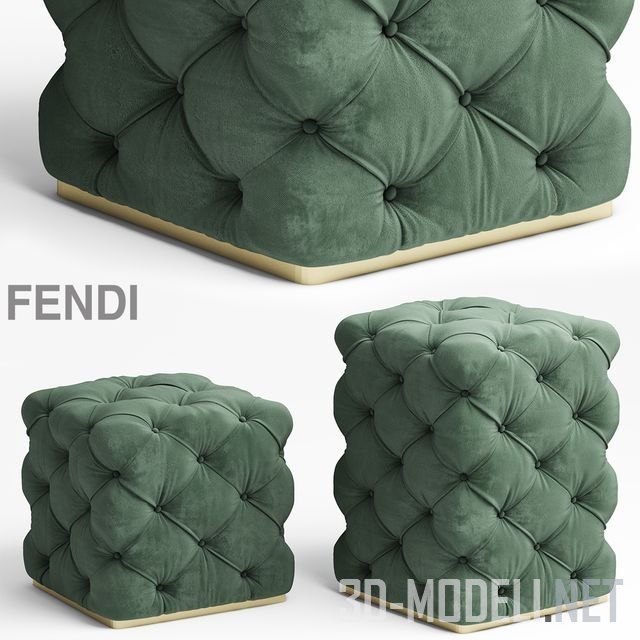 3d-модель Пуф Kubus Capitonne от Fendi Casa