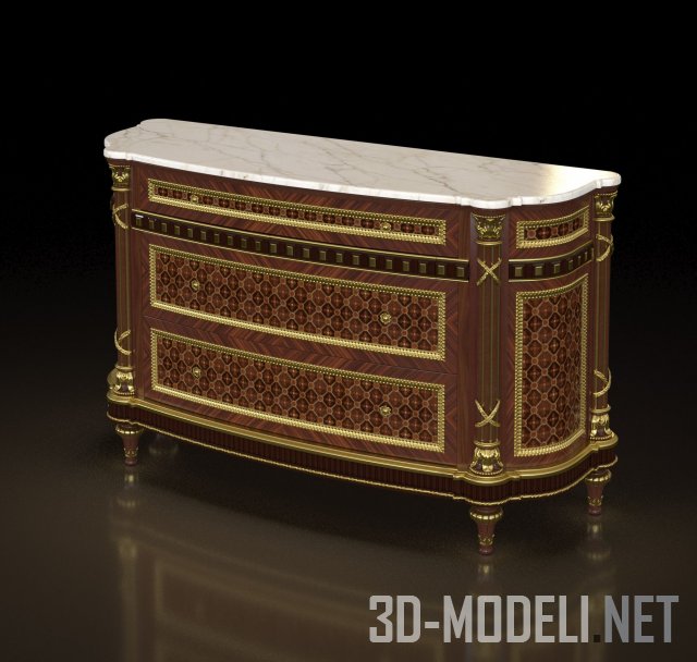 3d-модель Комод с инкрустацией Modenese Gastone