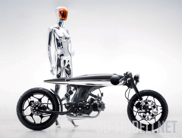 Серебристый мотоцикл EVE LUX от Bandit9 с уникальной эстетикой