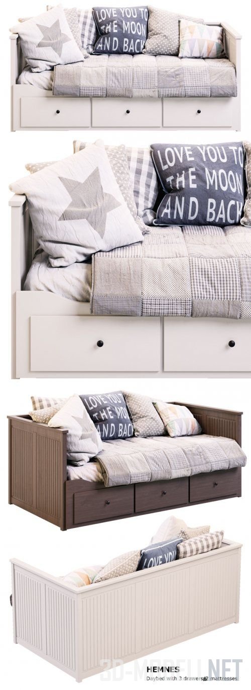 3D модель – Кровать HEMNES от IKEA