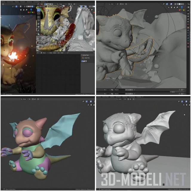 Скачать полный Онлайн курс по 3D-скульптингу в Blender 2.8
