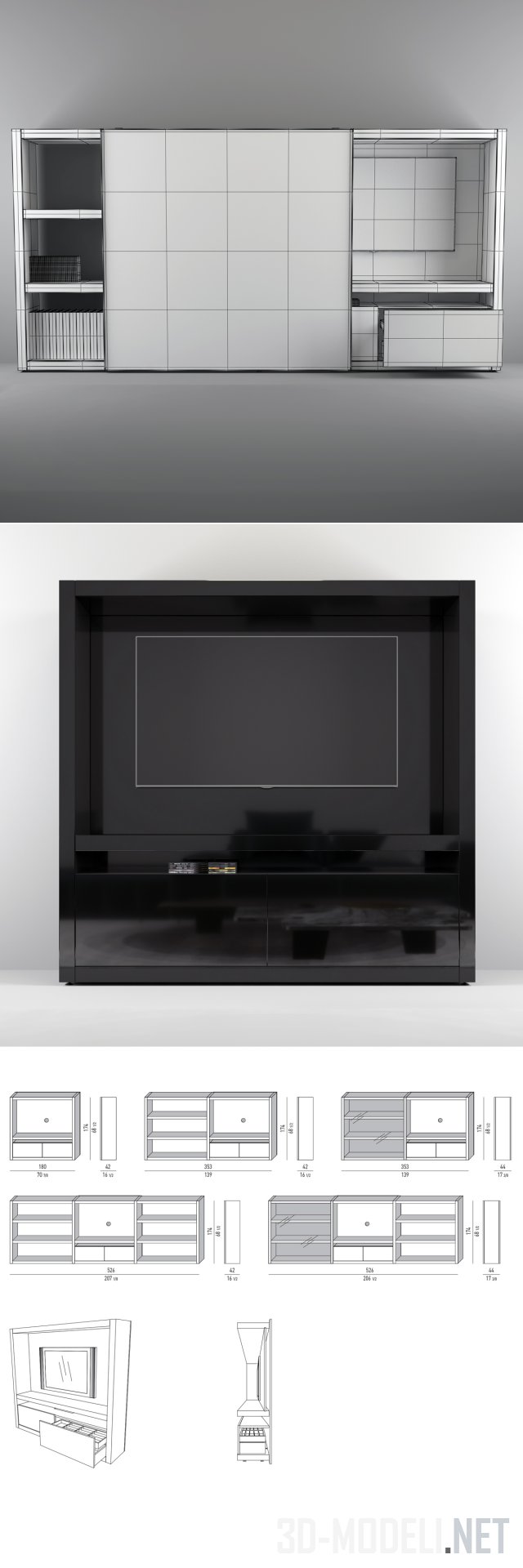 3D модель – Тумба под аппаратуру Minotti Johns HI-FI