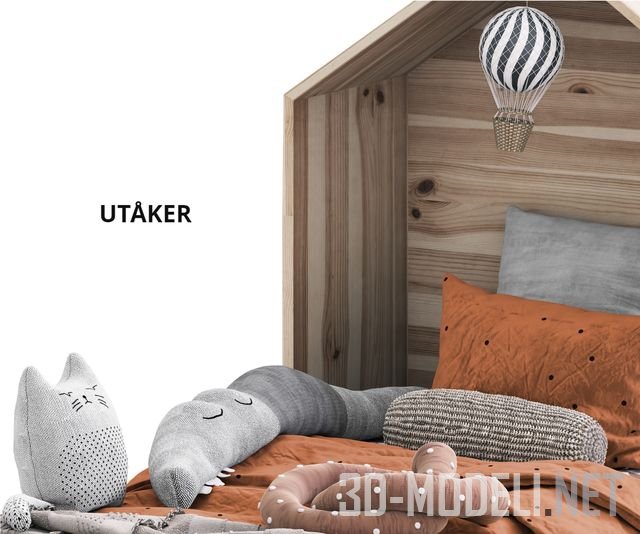 3D модель – Детская кровать UTAKER от IKEA