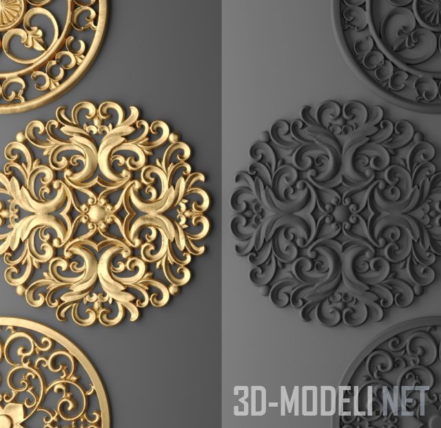 3D модель – Лепнина узор 781 (розетка)