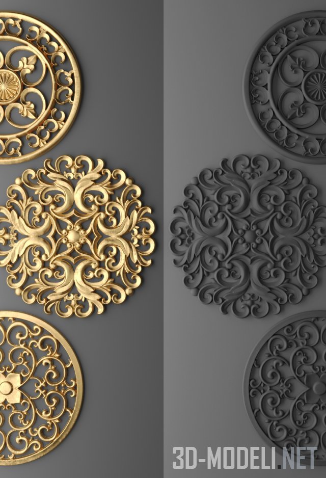 3D модель – Лепнина узор 781 (розетка)